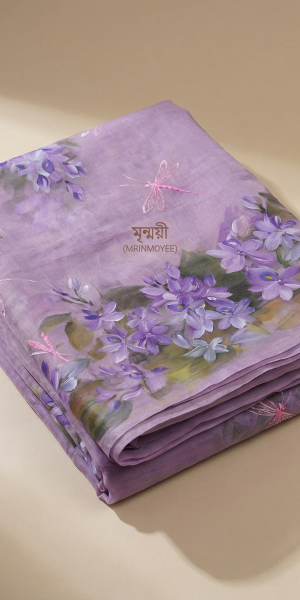 হ্যান্ড পেইন্টেড সুতি শাড়ি (10)