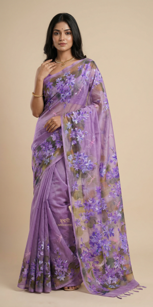 হ্যান্ড পেইন্টেড সুতি শাড়ি (10)