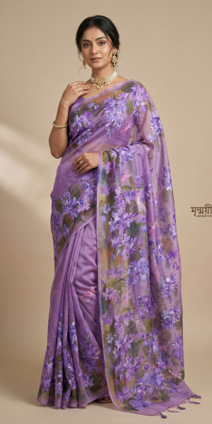 হ্যান্ড পেইন্টেড সুতি শাড়ি (10)